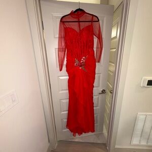 Elegant Red Evening Gown